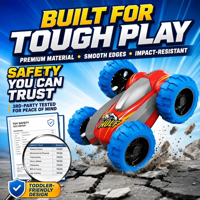 Alt view image 6 of 7 - Car Toys for Toddler Boys, Push and Go Monster Truck Toys for Kids 3-5 | Double-Sided Toy Cars, 360° Flip Stunt Trucks, Friction Powered Car Toy for 3 4 5 6 7 Year Old Boy, Christmas Birthday Gifts