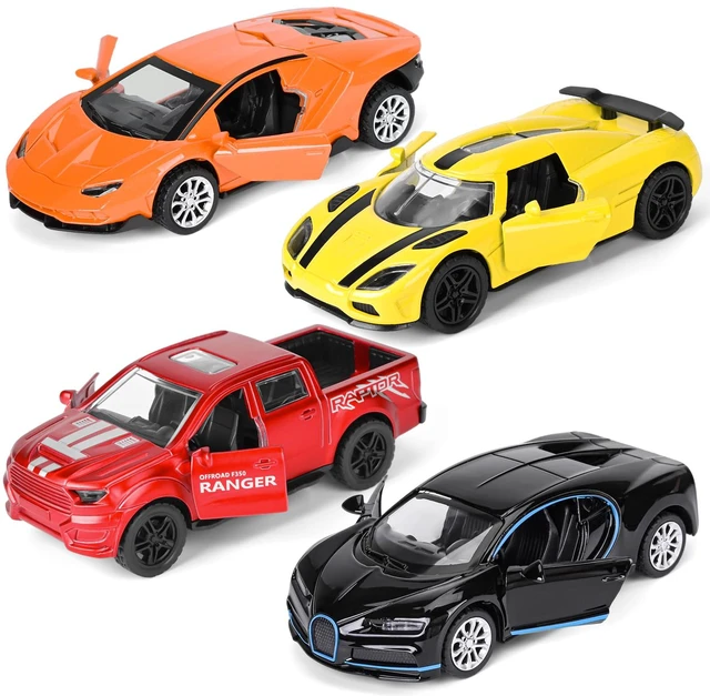 Main image of Metal Diecast Cars Toy,1:36 Pull Back Toy Cars with Opening Doors,4 Pack | Kid Race Cars Toys Set,Boy Model Toy Car for Age 3 4 5 6 7 8 9 10 11 12 Year Old Gift