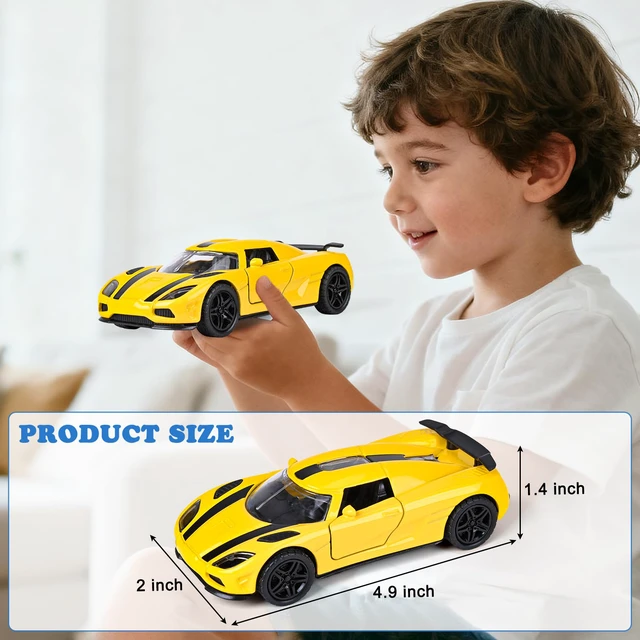 Alt view image 2 of 7 - Metal Diecast Cars Toy,1:36 Pull Back Toy Cars with Opening Doors,4 Pack | Kid Race Cars Toys Set,Boy Model Toy Car for Age 3 4 5 6 7 8 9 10 11 12 Year Old Gift