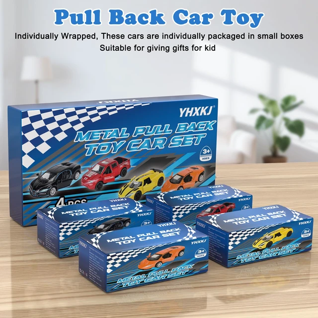 Alt view image 4 of 7 - Metal Diecast Cars Toy,1:36 Pull Back Toy Cars with Opening Doors,4 Pack | Kid Race Cars Toys Set,Boy Model Toy Car for Age 3 4 5 6 7 8 9 10 11 12 Year Old Gift