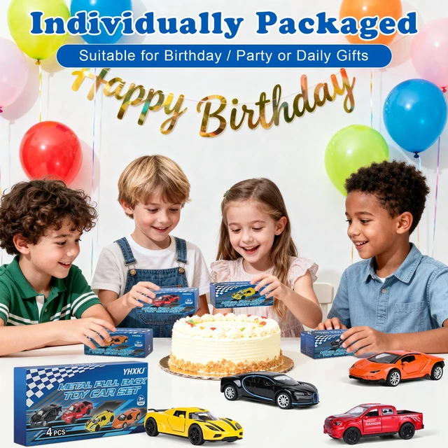 Alt view image 7 of 7 - Metal Diecast Cars Toy,1:36 Pull Back Toy Cars with Opening Doors,4 Pack | Kid Race Cars Toys Set,Boy Model Toy Car for Age 3 4 5 6 7 8 9 10 11 12 Year Old Gift