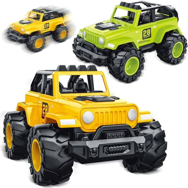 Main image of 2 IN 1 Friction Powered Truck Toys for Toddlers, Push and Go Cars Toys | Toys for 3 4 5 Year Old Boys Girls, No Battery Off-Road Vehicles, Indoor Outdoor Play, Gifts for Birthday, Christmas, Easter