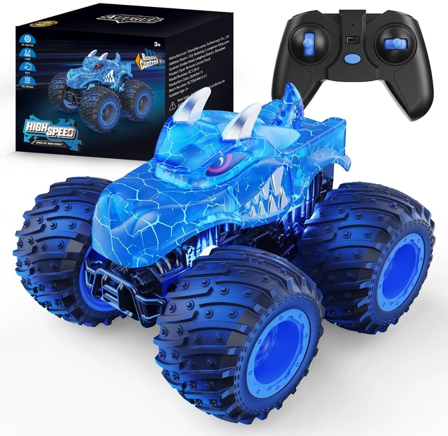 Main image of Remote Control Car, 2.4GHz Monster Trucks Toys with Light Spray, Birthday Gift for Kids 3 4 5 6 7 8, All Terrain RC Cars, Toddler Toys for Boys Girls 3+ Year Old
