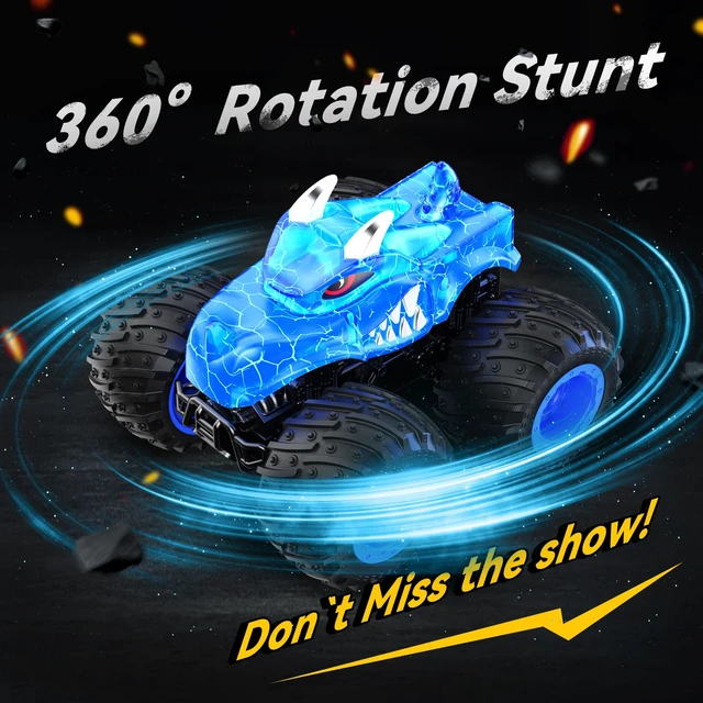 Alt view image 4 of 6 - Remote Control Car, 2.4GHz Monster Trucks Toys with Light Spray, Birthday Gift for Kids 3 4 5 6 7 8, All Terrain RC Cars, Toddler Toys for Boys Girls 3+ Year Old