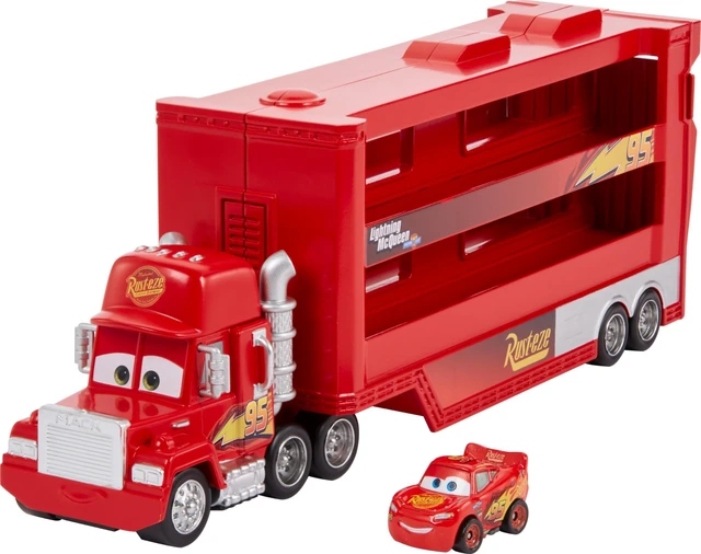 Main image of Disney and Pixar Cars Mack Mini Racers Hauler | Large-Scale Toy Holds 18 Miniature Cars & Includes 1 Die-Cast Lightning McQueen, Play, Storage & Display