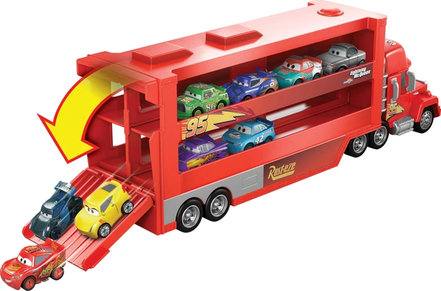 Alt view image 4 of 6 - Disney and Pixar Cars Mack Mini Racers Hauler | Large-Scale Toy Holds 18 Miniature Cars & Includes 1 Die-Cast Lightning McQueen, Play, Storage & Display