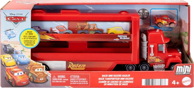 Alt view image 6 of 6 - Disney and Pixar Cars Mack Mini Racers Hauler | Large-Scale Toy Holds 18 Miniature Cars & Includes 1 Die-Cast Lightning McQueen, Play, Storage & Display