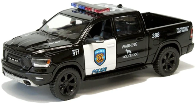 Main image of - 2019 Dodge Ram 1500 Pickup 1:46 O Scale 5" Die Cast Metal Model Toy Truck (Police Edition)