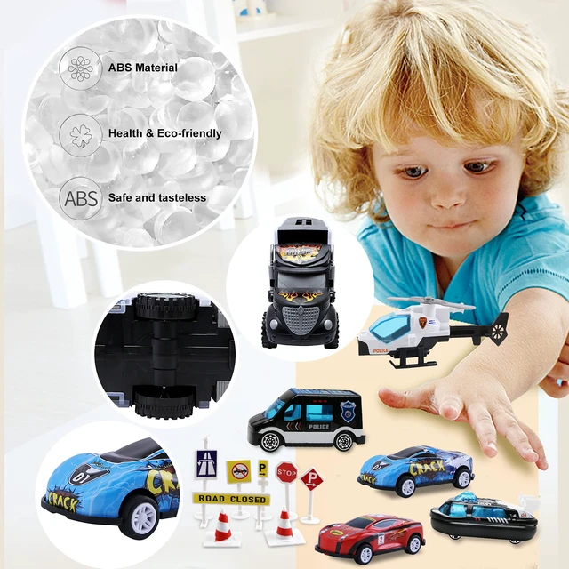 Alt view image 4 of 7 - Toddler Toys for 3-4 Year Old Boys,Large Transport Cars Carrier Set Truck Toys with 12 Die cast Vehicles Truck Toys Cars,Ideal Christmas Easter Gifts Toys for Kids Age 3-7
