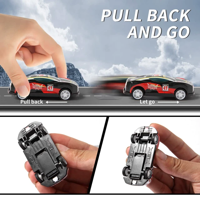 Alt view image 4 of 7 - 28 Pack Pull Back Cars for Kids, Mini Vehicles Toy Bulk Party Favor Race Cars Toys, Goodie Bag Stuffers, Pinata Fillers for Boys Girls Toddlers