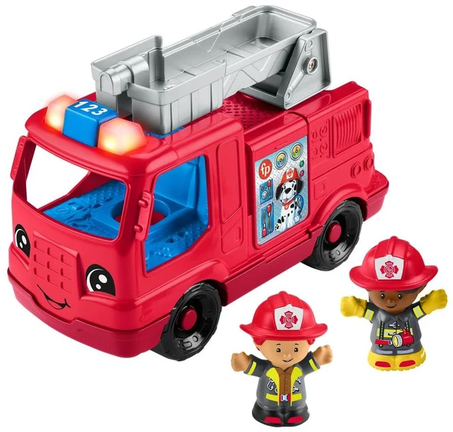 Main image of Little People Fire Truck Toddler Toy | Push-Along Vehicle, Lights, Music & Sounds, 2 Figures, Preschool Kids Ages 1+ Years