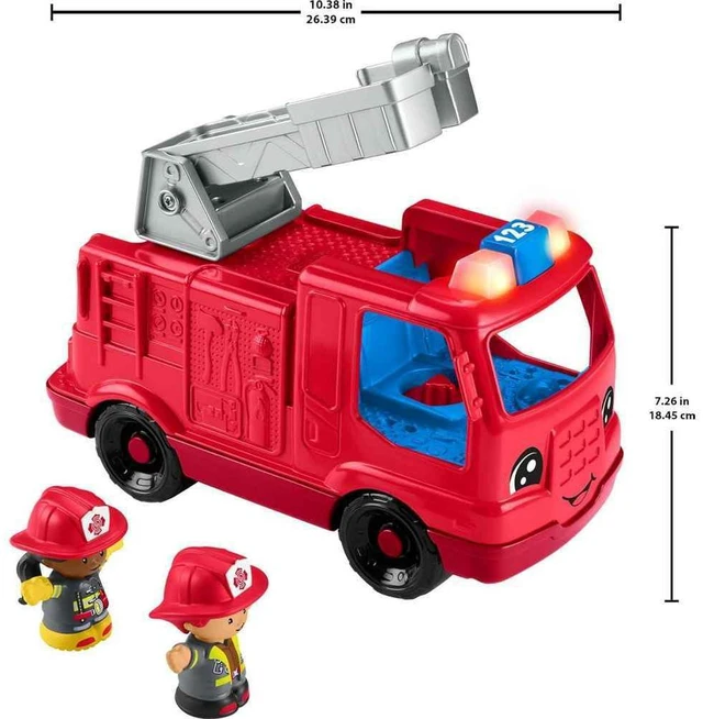 Alt view image 6 of 7 - Little People Fire Truck Toddler Toy | Push-Along Vehicle, Lights, Music & Sounds, 2 Figures, Preschool Kids Ages 1+ Years