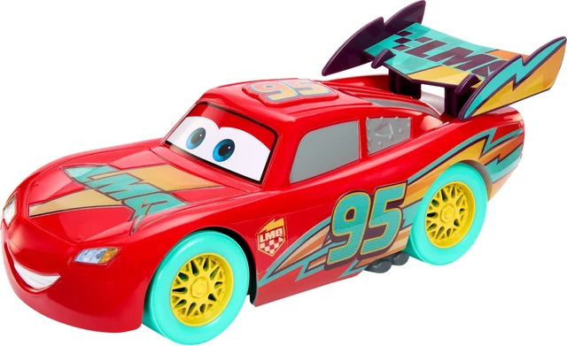 Alt view image 4 of 6 - Disney and Pixar Cars Race to Celebrate Lightning McQueen | With Lights & Sounds, Large-Scale Toy Vehicle with 10 Different Special Effects