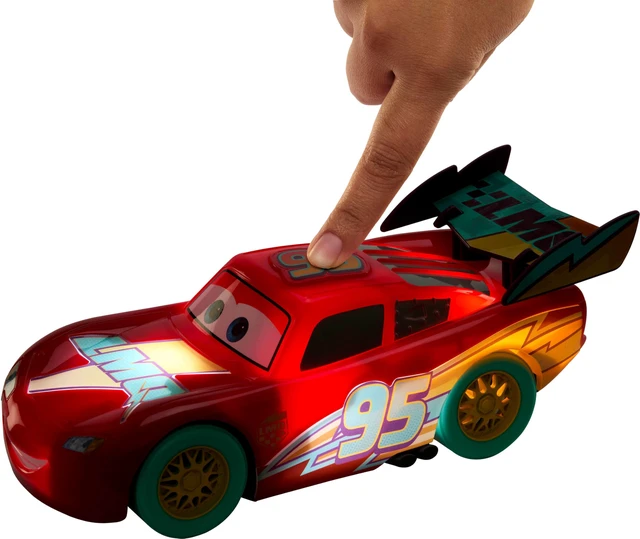 Alt view image 2 of 6 - Disney and Pixar Cars Race to Celebrate Lightning McQueen | With Lights & Sounds, Large-Scale Toy Vehicle with 10 Different Special Effects