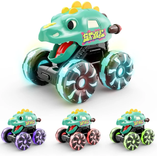 Main image of Green Dino Monster Truck LED Light-Up Press and Go Toy Car | Dinosaur Truck with Flashing Wheels and Chomping Mouth for Boys and Girls Birthady Gifts for Kids Toddlers Age 2 3 4 5 6 7 8