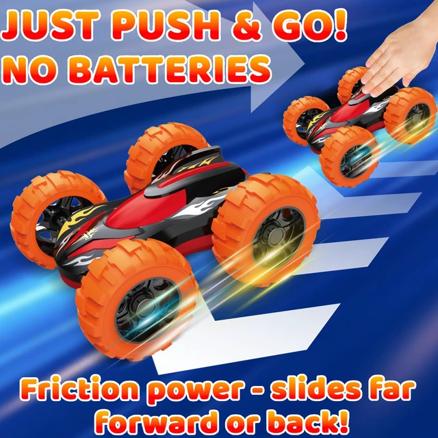 Alt view image 5 of 7 - Car Toys for Ages 3-5 Boys, Double-Sided 360° Flip Stunt Car Baby Toy | Push and Go Monster Truck Toys for 3 4 5 Year Old Kids, Sturdy 4WD Cars Toddler Boy Toy, Easter Birthday Gifts for Boys Girls