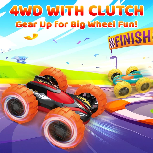 Alt view image 6 of 7 - Car Toys for Ages 3-5 Boys, Double-Sided 360° Flip Stunt Car Baby Toy | Push and Go Monster Truck Toys for 3 4 5 Year Old Kids, Sturdy 4WD Cars Toddler Boy Toy, Easter Birthday Gifts for Boys Girls