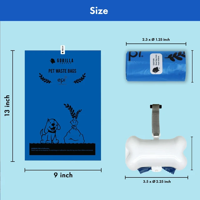 Alt view image 6 of 7 - 1000 Dog Poop Waste Bags with Dispenser and Leash Tie, 9" x 13", Blue, 1000 Count