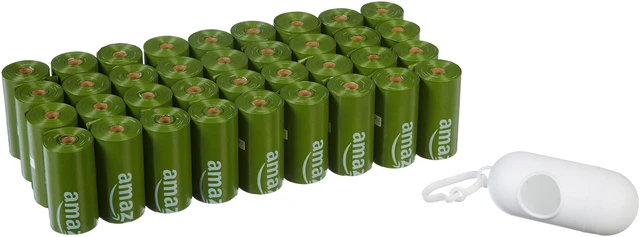 Main image of Premium Leak Proof Dog Poop Bags with Dispenser and Leash Clip, Unscented, 13" x 9", 540 Count (36 Rolls of 15)