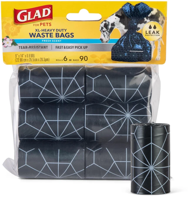 Main image of for Pets Extra Large Scented Dog Poop Bags, Fresh Scent, 90 Count | Heavy-duty, tear-resistant bags with easy-tie handles for walking, camping, and travel
