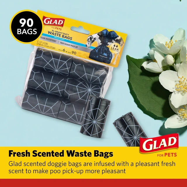 Alt view image 2 of 6 - for Pets Extra Large Scented Dog Poop Bags, Fresh Scent, 90 Count | Heavy-duty, tear-resistant bags with easy-tie handles for walking, camping, and travel