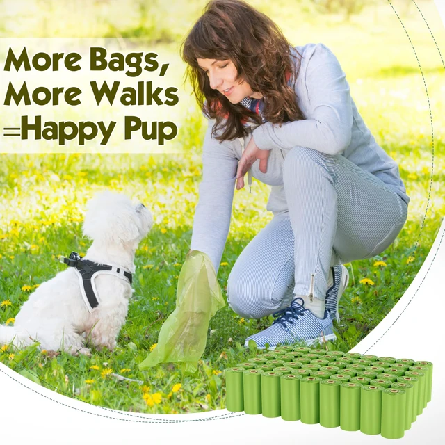 Alt view image 2 of 6 - Dog Poop Bags Rolls: Extra Thick Leak Proof Easy Tear 13 x 9 in 1140 Count Poop Bags for Dogs - Unscented Easy Open with Dispenser Helps Hands Stay Clean on Daily Dog Walks for Small Medium Large Dogs