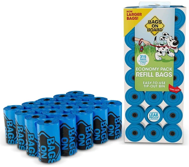 Main image of Dog Poop Bags, Strong Leak Proof Waste Bags, 315 Count | Strong Leak Proof Dog Waste Bags, 9 x 14 Inch Size, Durable Cleanup Solution, Blue Bags, 315 Count Refill Pack