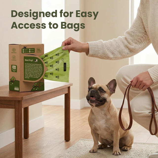 Alt view image 7 of 7 - Large Dog Poop Bags with Handles, Fresh Scent, Extra Thick, 300 Bags | Leak-proof dog waste bags with easy-tie handles. Flat-packed and ready to grab from the box