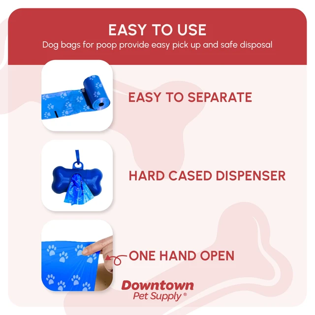 Alt view image 3 of 7 - Poop Bags for Dogs with Dispenser, 500 Count - Leak-Proof Dog Waste Bags and Bone-Shaped Dog Poop Bags Holder for Leash - Rainbow with Paw Prints, 12.5" x 8.5"