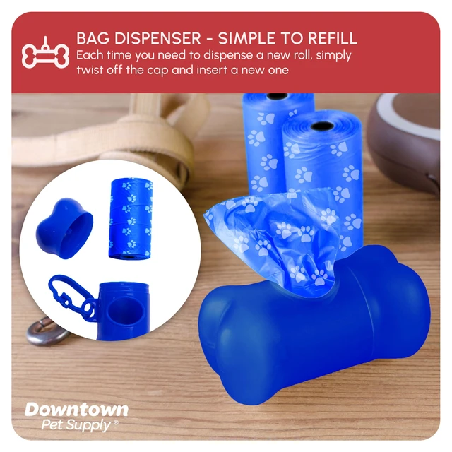 Alt view image 7 of 7 - Poop Bags for Dogs with Dispenser, 500 Count - Leak-Proof Dog Waste Bags and Bone-Shaped Dog Poop Bags Holder for Leash - Rainbow with Paw Prints, 12.5" x 8.5"