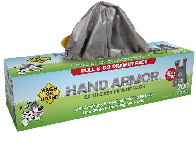 Main image of Dog Poop Bags with Easy Tie Handles, Drawer Pack, 200 Count | Extra Thick Waste Pickup Bags, Easy Tie Handles, Easy Dispensing Drawer Pack, Strong Leak Proof Design, 200 Count