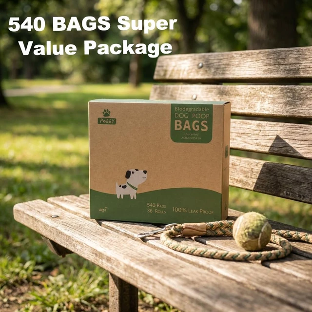 Alt view image 5 of 7 - Dog Poop Bags Rolls 540 Count, Unscented Refill Rolls, 9" X 13" Doggie Poop Bags, Dog Waste Bags