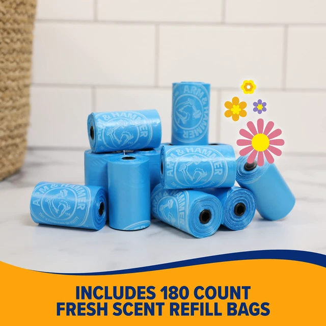 Alt view image 3 of 7 - Disposable Dog & Cat Waste Bags, 180 Count, Blue, 9 x 14in | With Activated Baking Soda, 9 x 14 In