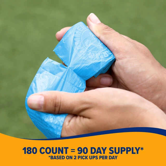 Alt view image 6 of 7 - Disposable Dog & Cat Waste Bags, 180 Count, Blue, 9 x 14in | With Activated Baking Soda, 9 x 14 In