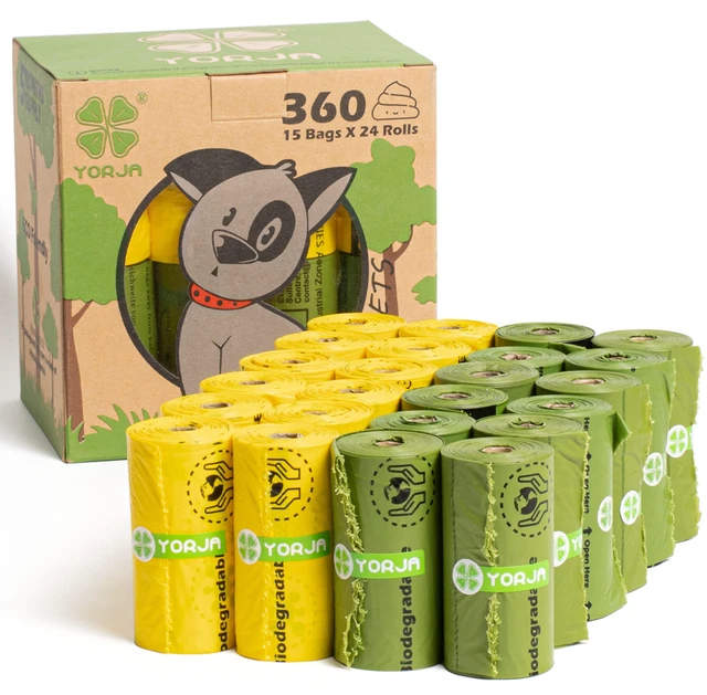 Main image of Dog Poop Bags Rolls with OK biobased Certified, 360 Pet Waste Bags, 100% Leak Proof Extra Thick and Strong Corn Starch Based