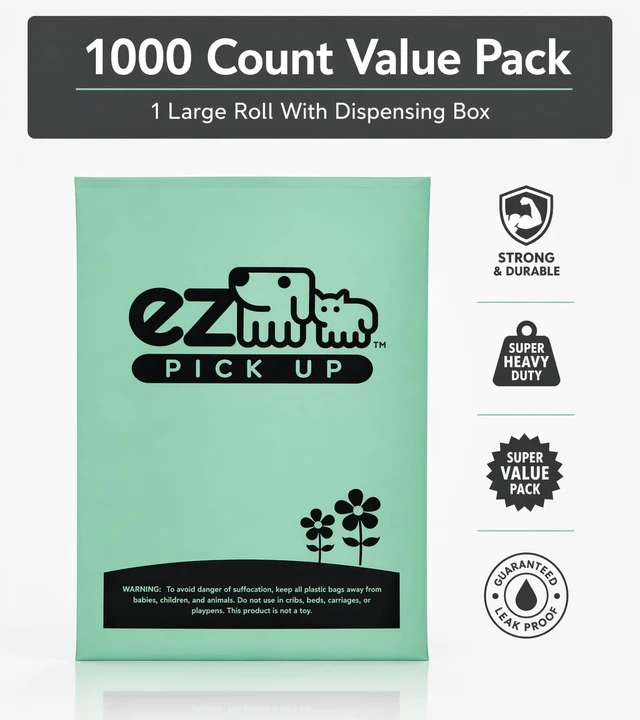 Alt view image 4 of 7 - 1000 Pet Waste Disposal Dog Poop Bags, Bags Green (Single roll, not on Small Rolls)