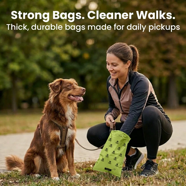 Alt view image 3 of 7 - Large Dog Poop Bags, Single Roll, Fresh Scent, Leak-Proof, 500 Bags | Thick, strong dog waste bags. Easy to tear off and open for quick cleanup
