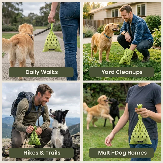 Alt view image 5 of 7 - Large Dog Poop Bags, Single Roll, Fresh Scent, Leak-Proof, 500 Bags | Thick, strong dog waste bags. Easy to tear off and open for quick cleanup