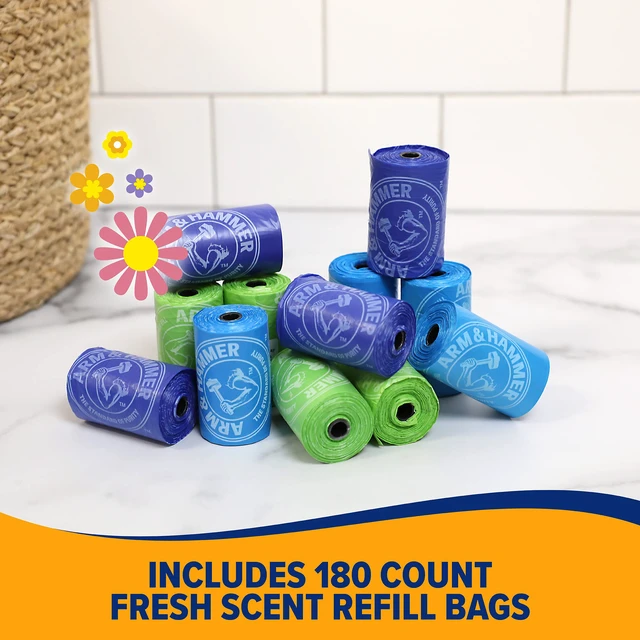 Alt view image 2 of 7 - Easy-Tear Disposable Dog And Cat Waste Bags With Activated Baking Soda, 180 Dog Poop Bags, 9 x 14 Inches