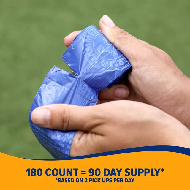 Alt view image 5 of 7 - Easy-Tear Disposable Dog And Cat Waste Bags With Activated Baking Soda, 180 Dog Poop Bags, 9 x 14 Inches