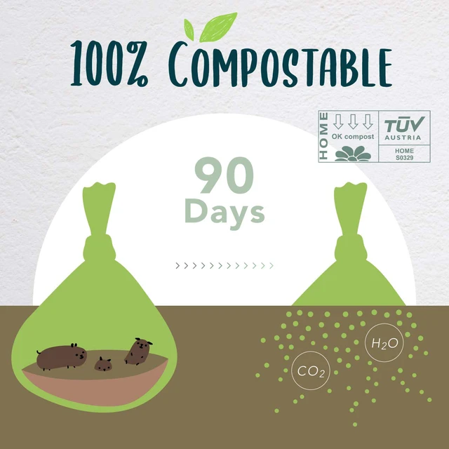 Alt view image 2 of 6 - Certified Compostable Dog Poop Bag Rolls, Landfill friendly Doggie Poop Bags, Vegetable-Based, ASTM D6400, Unscented, Extra Thick, Leak Proof, Size 9 x 13 Inches, Refills 240 Counts