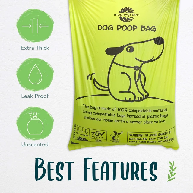 Alt view image 4 of 6 - Certified Compostable Dog Poop Bag Rolls, Landfill friendly Doggie Poop Bags, Vegetable-Based, ASTM D6400, Unscented, Extra Thick, Leak Proof, Size 9 x 13 Inches, Refills 240 Counts