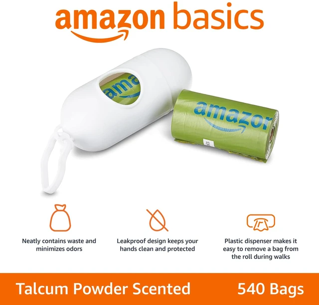 Alt view image 2 of 4 - Premium Leak Proof Dog Poop Bags with Dispenser and Leash Clip, Talcum Powder Scented, 13" x 9", 540 Count (36 Rolls of 15)