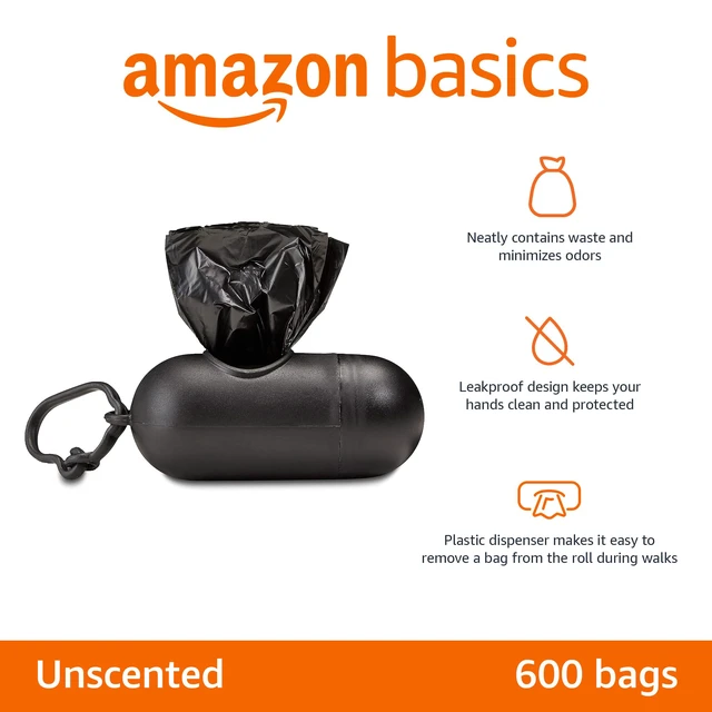 Alt view image 2 of 5 - Dog Poop Leak Proof Bags with Dispenser and Leash Clip, Unscented, 13" x 9", 600 Count