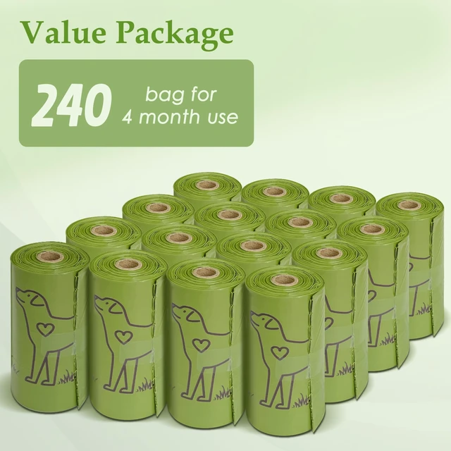 Alt view image 6 of 7 - 240 Count Lavender Scented 13 x 9 Dog Poop Bags Rolls | Leakproof Strong & Sturdy Waste Bags for Doggie Cat Pet