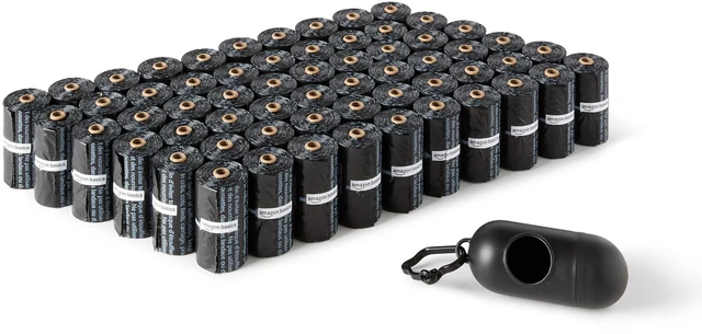 Main image of Dog Poop Leak Proof Bags with Dispenser and Leash Clip, Unscented, 13" x 9", 900 Count (60 Rolls)