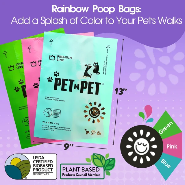 Alt view image 2 of 6 - Dog Poop Bags Rolls, 720 Count, Lavender Scented, Colorful | 41% Plant Based, 59% PE, Extra Thick, Waste, Doggy, Leak-Proof, Tear-Resistant, Easy-Tear Design, Durable, dog waste bags