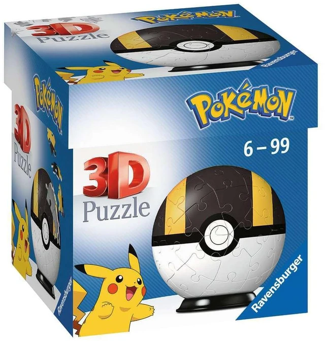 Main image of Pokemon Ultra Ball - 3D Jigsaw Puzzle Ball for Kids Age 6 Years Up - 54 Pieces - No Glue Required - Pokeball, White