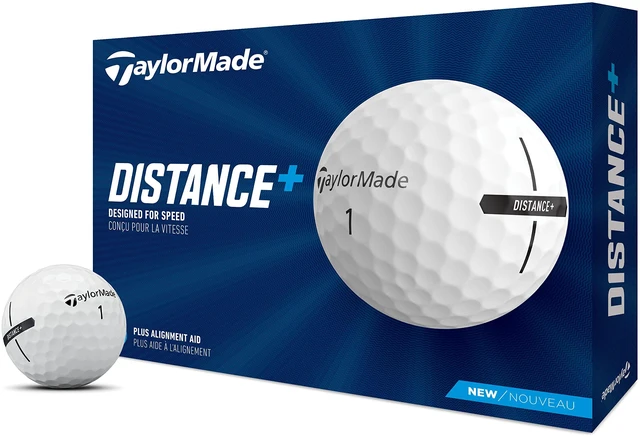 Main image of Distance+ Golf Balls, High-Velocity Performance, React Speed Core, Extended Flight Dimple Pattern, 12 Count, White