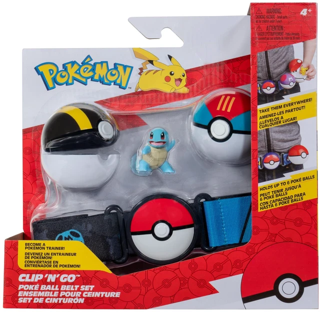Main image of Pokemon Squirtle Clip N Go Belt Set - 2-Inch Squirtle Battle Figure with Clip N Go Belt Plus Ultra and Lure Ball Accessories
